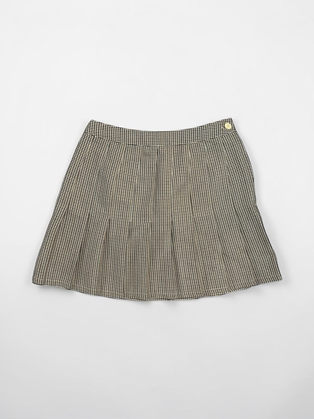 Urban Outfitters Brown & White Gingham Pleated Mini Skirt - Size Small